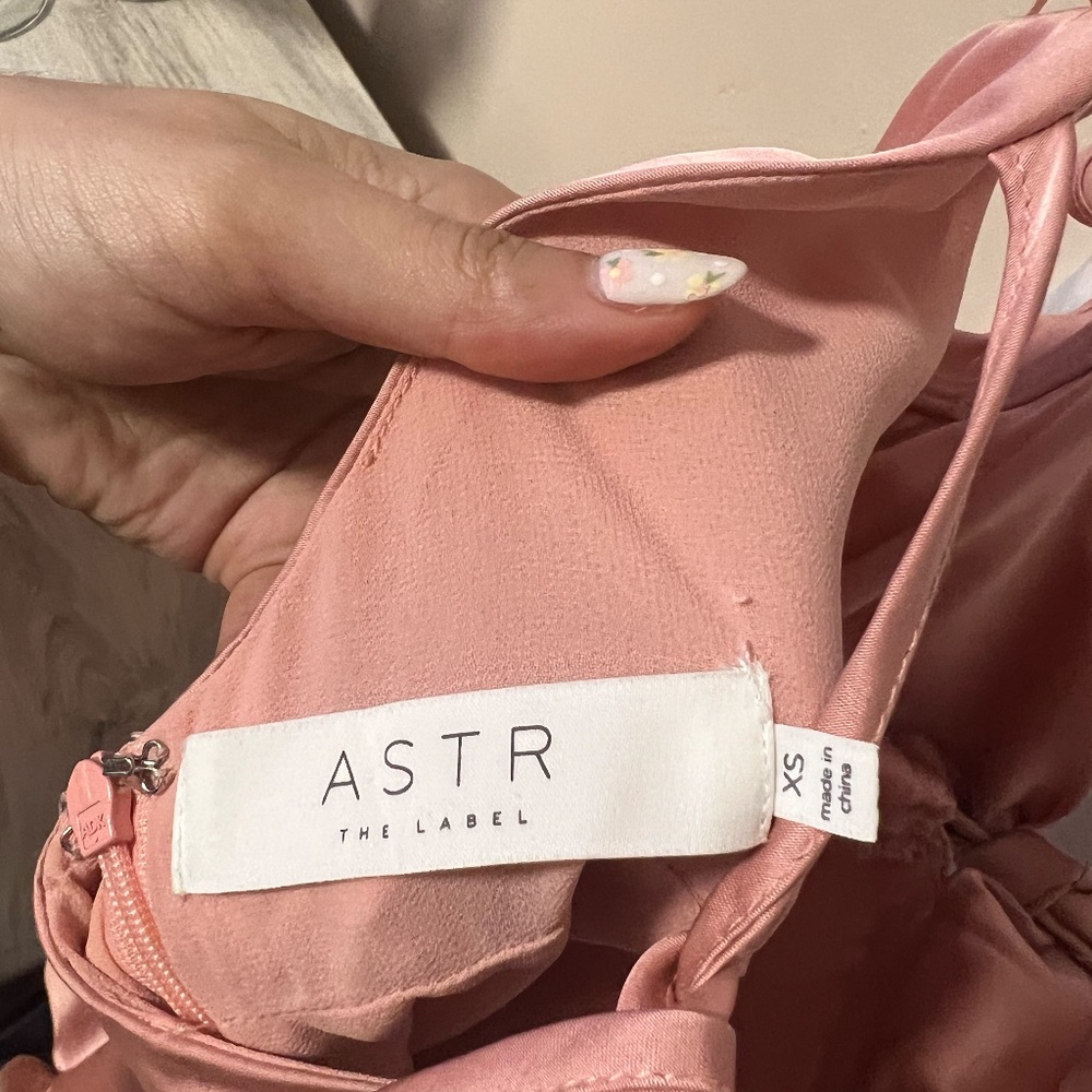 Astr Marla Flutter Strap Satin Minidress in Pink - Picture 4 of 5